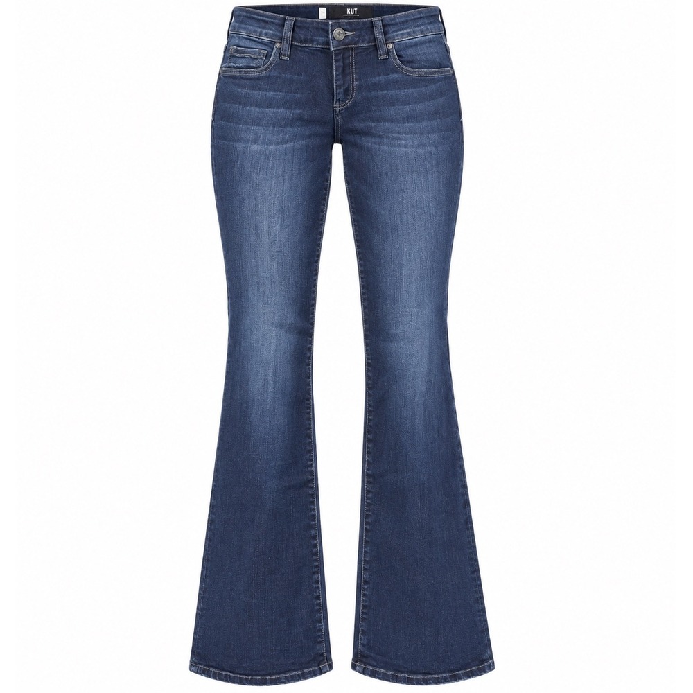 KUT Natalie High Rise Bootcut Jeans Dark Wash Stretch Y2K Flair Western Size 8